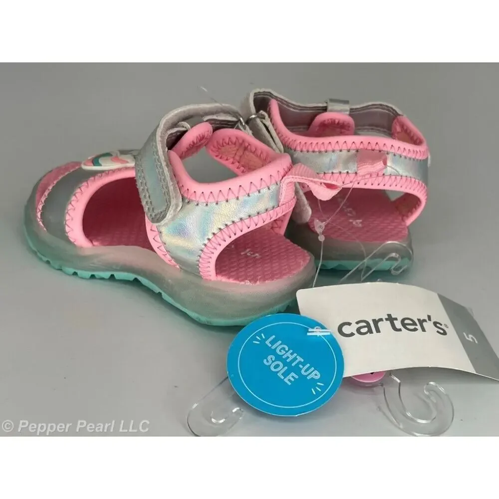 Carter's Toddler Pink Unicorn Sandals Size 5 Light Up New